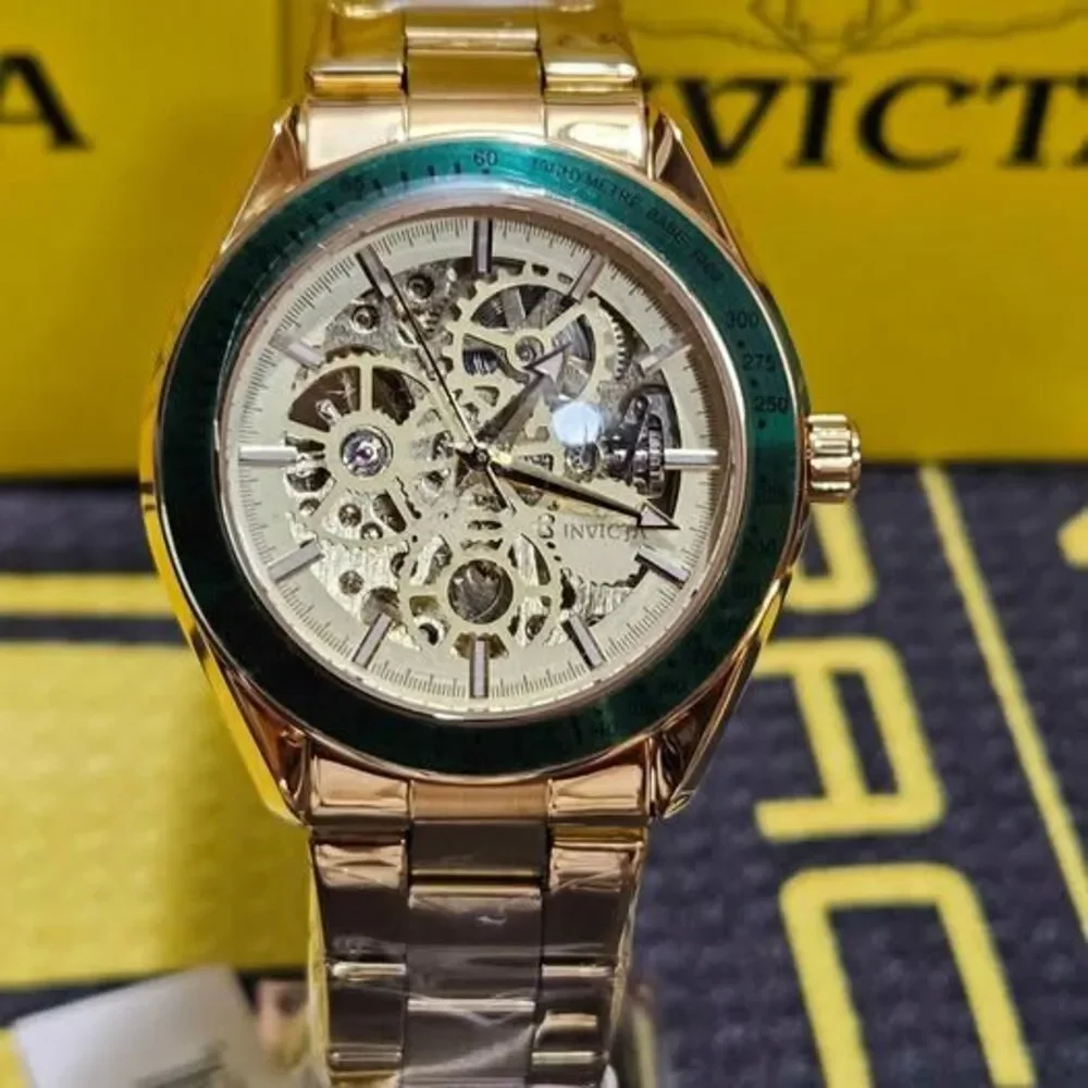 Invicta Skeleton Automatic Watch – Gold & Silver Two-Tone – Men’s Luxury Design
